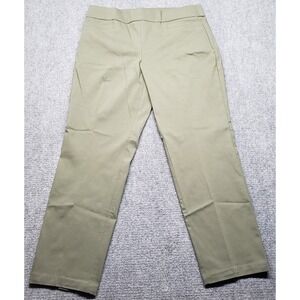 JM Collection Career Pants Womens L Olive Green Pull On Straight Leg Stretch